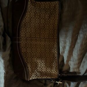 Coach Brown and Tan Shoulder Bag